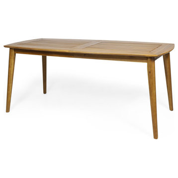 Thaddeus Outdoor Rustic Acacia Wood Dining Table
