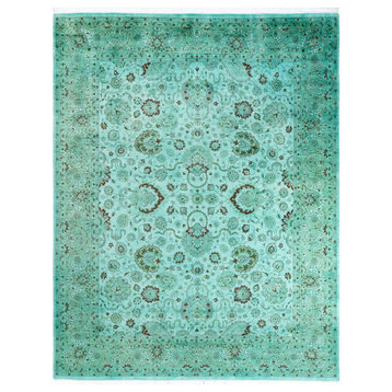 Overdyed, One-of-a-Kind Hand-Knotted Area Rug Blue, 8' 1" x 10' 2"