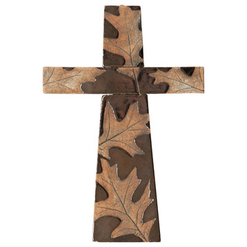 Oak Leaf Handmade Clay Cross