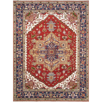 Serapi Collection Hand-Knotted Rust Wool Area Rug- 9' 0'' X 12' 0''