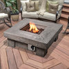 Outdoor Square Wood Like Propane Gas Fire Pit