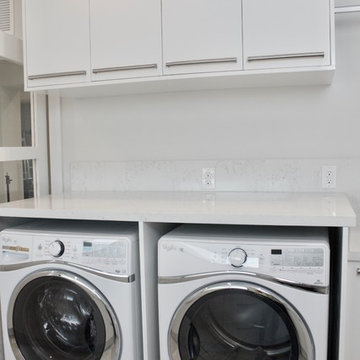 Clean White Laundry Room
