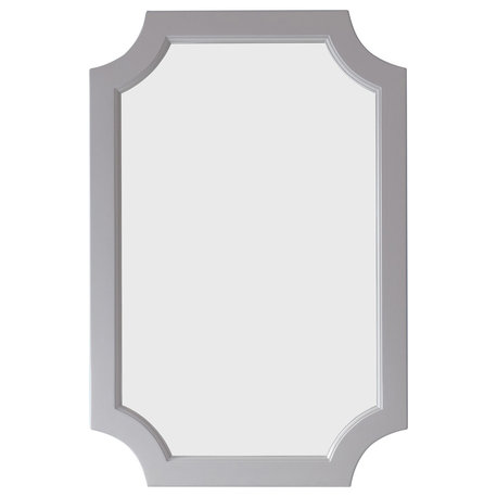 Grossetto 24" Irregular Farmhouse Bathroom/Vanity Framed Wall Mirror, Paris Grey