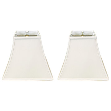 Royal Designs Square Bell Lamp Shade, White, 5x10x9, Set of 2