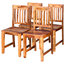 VidaXL Dining Chairs, Set of 4, Solid Sheesham Wood