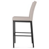 Amisco Perry Counter and Bar Stool, Cream Faux Leather / Black Metal, Bar Height