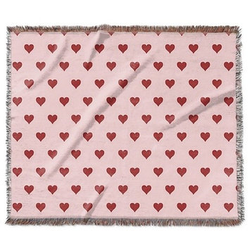 "Solid Hearts" Woven Blanket 60"x50"