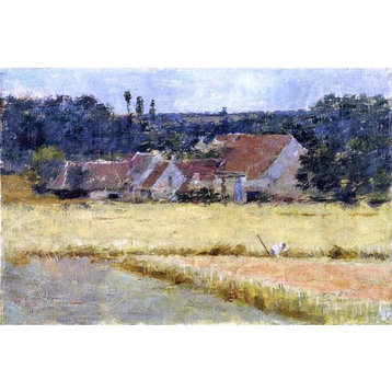 Theodore Robinson a French Farmhouse Premium Canvas Print