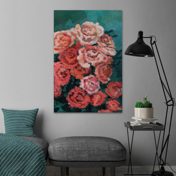 "Bunch of Rose" Painting Print on Wrapped Canvas