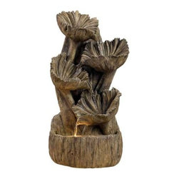 Wood Flower Table/Wall Fountain - Indoor Fountains