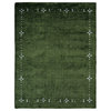Hand Knotted Loom Silk Mix Area Rug Contemporary Green