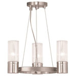 Livex Lighting - Livex Lighting 50693-91 Midtown - Three Light Mini Chandelier - Mounting Direction: Up/Down  CaMidtown Three Light  Brushed Nickel Clear *UL Approved: YES Energy Star Qualified: n/a ADA Certified: n/a  *Number of Lights: Lamp: 3-*Wattage:60w Candalabra Base bulb(s) *Bulb Included:No *Bulb Type:Candalabra Base *Finish Type:Brushed Nickel