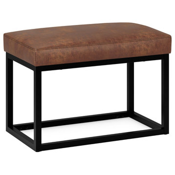 Reynolds Small Bench, Distressed Saddle Brown