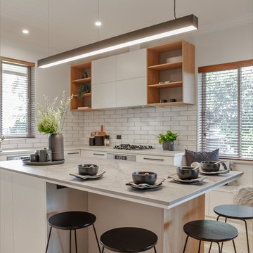 Industrial-Inspired Timber & White Kitchen Transformation