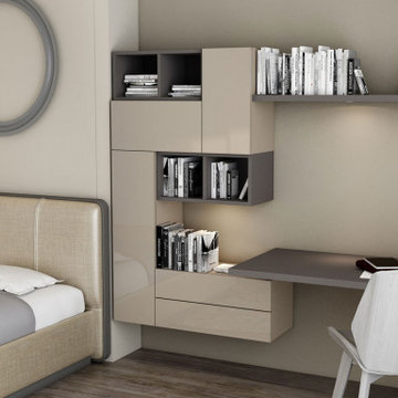 Desk & Study Unit Storage Stone Grey and Onyx Grey Supplied by Inspired Elements