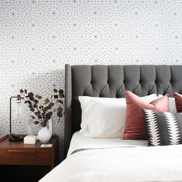 MASTER BEDROOM TOUR | MODERN, SOPHISTICATED INTERIOR WITH GEOMETRIC WALLPAPER