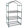 3-Tier Plant Shelf - Outdoor Greenhouse with Zippered Cover and Metal Shelves