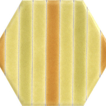 Sisters Ceramic Tile Collection, Hexagon-Stripe Indian Summer