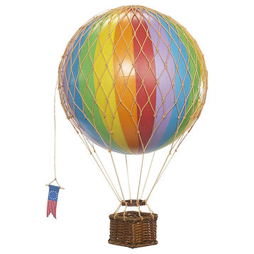Travels Light Decorative Hot Air Balloon, Blue, Rainbow
