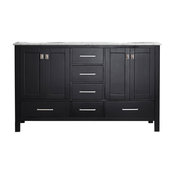 Gela Double Vanity Without Mirror, Espresso, 60"