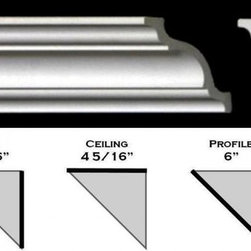 110 DCT Plain Styrofoam Crown Molding-6 in wide & 6.5 ft. long - Wallpaper