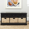 Safavieh Damien 3-Drawer Storage Bench, Distressed Black