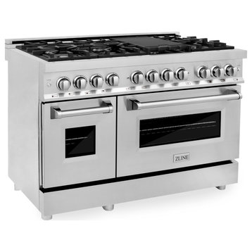 ZLINE Range with Gas Stove and Electric Oven in Stainless Steel, 48"