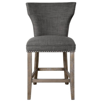 Uttermost Arnaud 21 x 40" Charcoal Counter Stool