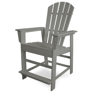 Polywood South Beach Counter Chair, Slate Gray