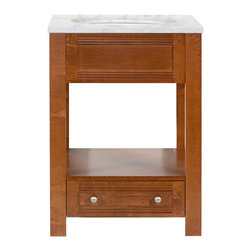Maykke - Oxford Transitional Bathroom Vanity Set, Cinnamon, 24" - Bathroom Vanities And Sink Consoles