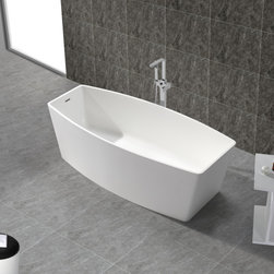 ADM Bathroom Design - ADM Rectangular Freestanding Bathtub, White, 70.5", Glossy White - Bathtubs