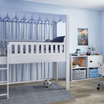 Kinderzimmer mit Kinderbett LISTOflex und Schreibtisch