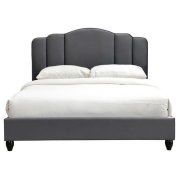 Acme Giada Queen Bed Charcoal Fabric