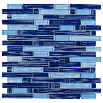 11.75"x11.75" Seraphina Mosaic Tile Sheet, Blue