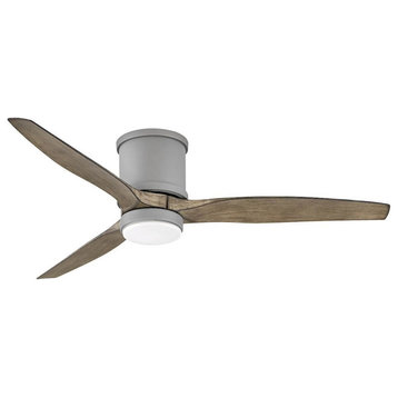 Brockton Smart LED Indoor-Outdoor Flush Ceiling Fan, Gray, 52"