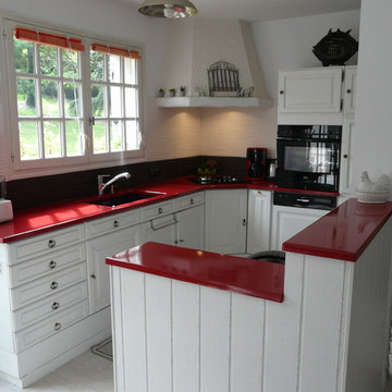 Rénovation cuisine en pierre lave emaillée