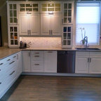 IKEA Kitchens - Lidingo Gray and White with Stacked Wall Cabinets
