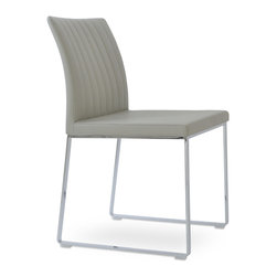 ZEYNO SLED- LIGHT GREY LEATHERETTE - Dining Chairs