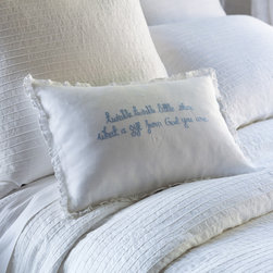 Taylor Linens - Twinkle Twinkle Little Star Blue Pillow in Linen - Decorative Pillows