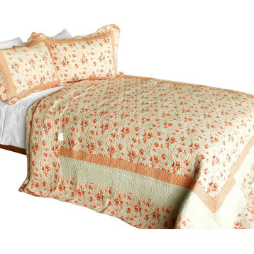 Les Coristes 3PC Contained Vermicelli-Quilted Patchwork Quilt Set (Full/Queen)