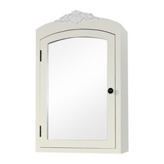 Ornate Cream Mirrored Bathroom Wall cabinet with Storage