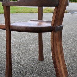 Curvy Backed Walnut Arm Chair - Dining Chairs