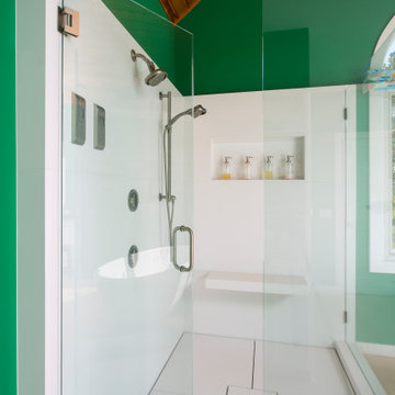 Custom Quartz Shower w/ Frameless Glass