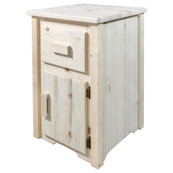 Homestead End Table with Drawer & Door, Right Hinged, Ready to Finish