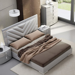 New York Platform Bed | Grey High Gloss - Platform Beds
