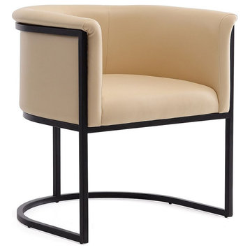 Manhattan Comfort Bali Faux Leather Dining Chair, Tan, Single