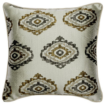 Decorative 22"x22" Abstract Gray Jacquard Silk Pillow Cover�For Sofa-Chronicles