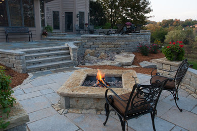 Inspiration for a rustic patio remodel in Milwaukee