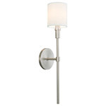 Norwell Lighting - Norwell Lighting 8221-BN-WS Zavier - One Light Wall Sconce - An updated take on traditional wall sconces, the ZZavier One Light Wal Brushed Nickel White *UL Approved: YES Energy Star Qualified: n/a ADA Certified: n/a  *Number of Lights: Lamp: 1-*Wattage:60w Candelabra bulb(s) *Bulb Included:No *Bulb Type:Candelabra *Finish Type:Brushed Nickel