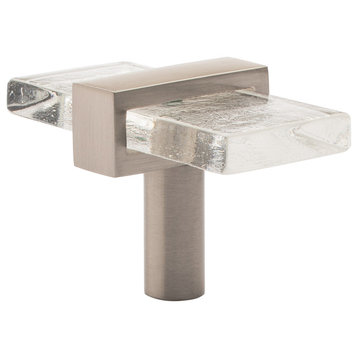 Sietto Adjustable Clear Glass Knob With Satin Nickel Base